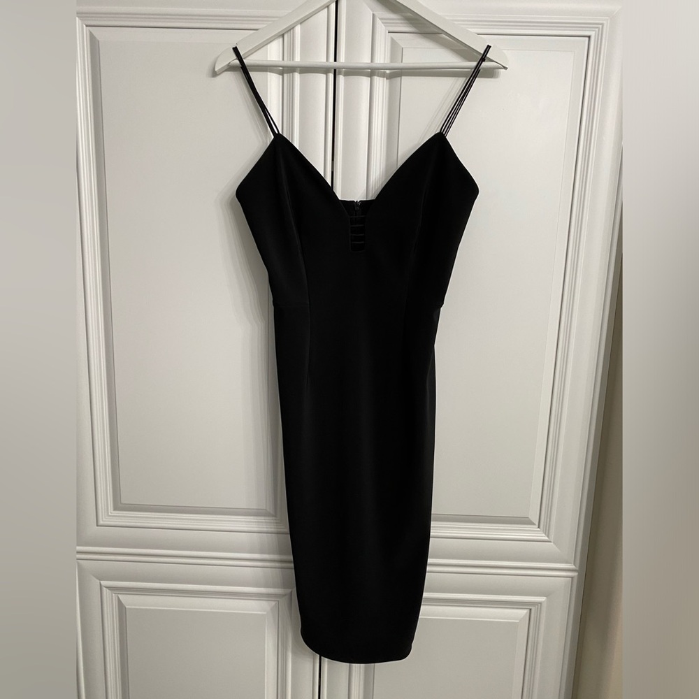 NWT Cameo Women’s XS Black Fitted Dress Spag Straps Party X-mas New Year’s Eve - Picture 4 of 13